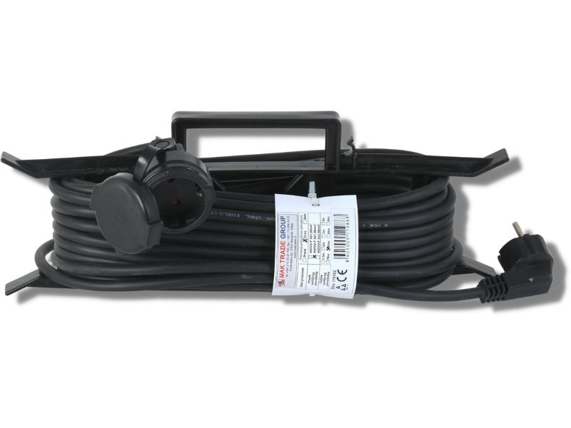 PRENOSNA PRIKLJUČNICA JEDNOSTRUKA H05VV-F 3G1,5mm2 20m CRNA SA MOTALICOM