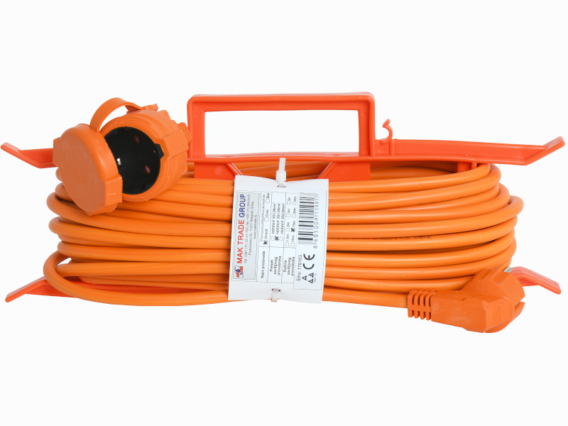 PRENOSNA PRIKLJUČNICA JEDNOSTRUKA H05VV-F 3G1,5mm2 20m ORANŽ SA MOTALICOM