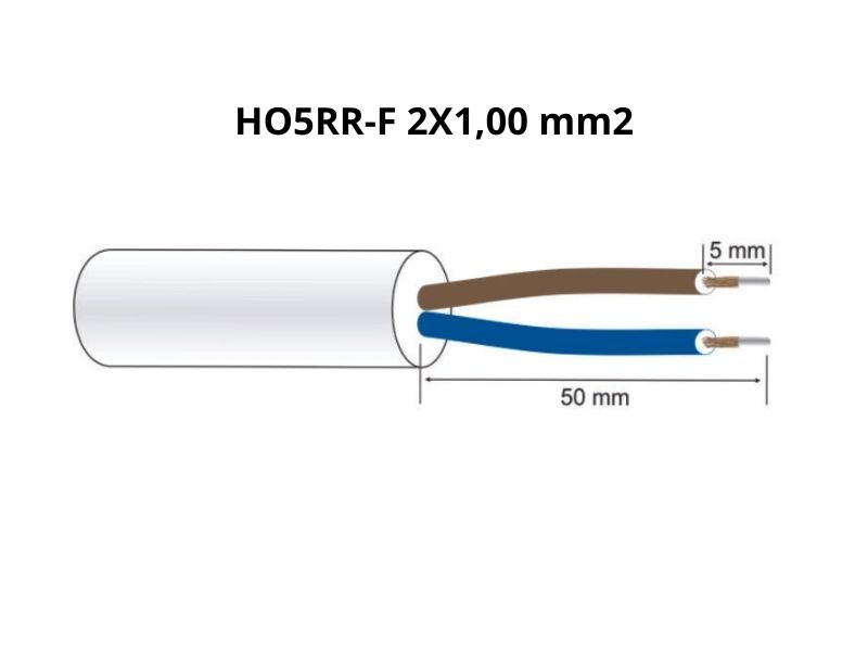PRIKLJUČNI KABAL 2x1,00 GG/J (H05RR-F) 4M