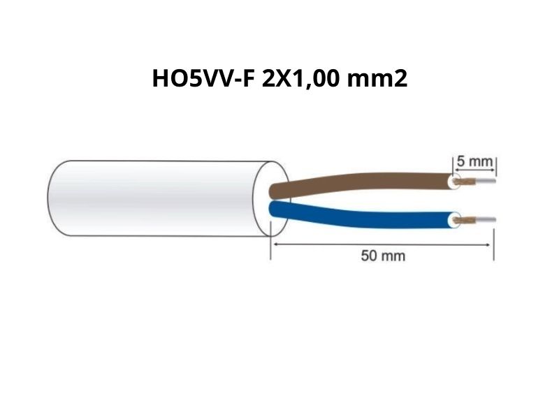 PRIKLJUČNI KABAL 2x1,00 PP/J (H05VV-F) 2M