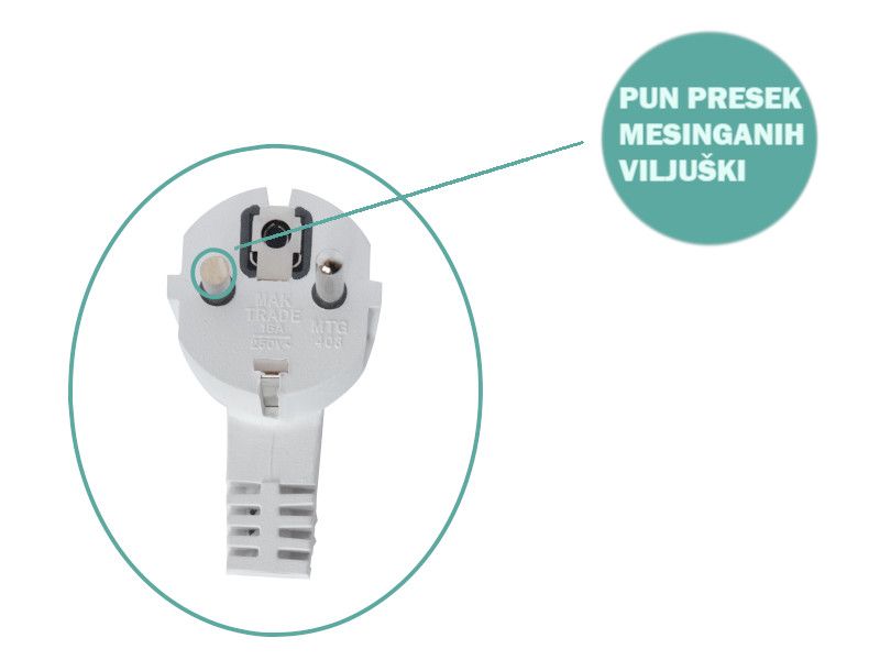 PRIKLJUČNI KABAL 3x2.5mm PP/J 2 met. M-T BELI