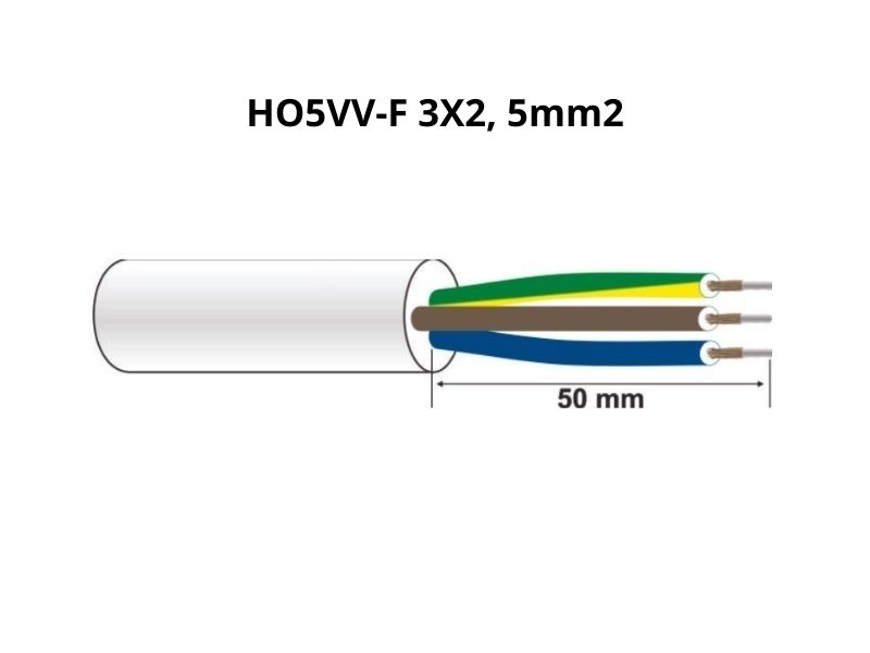 PRIKLJUČNI KABAL 3x2.5mm PP/J 2 met. M-T BELI