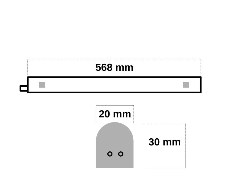LAMPA STRELA SOLED  8W 6400K 640lm 568mm GRL4232-6
