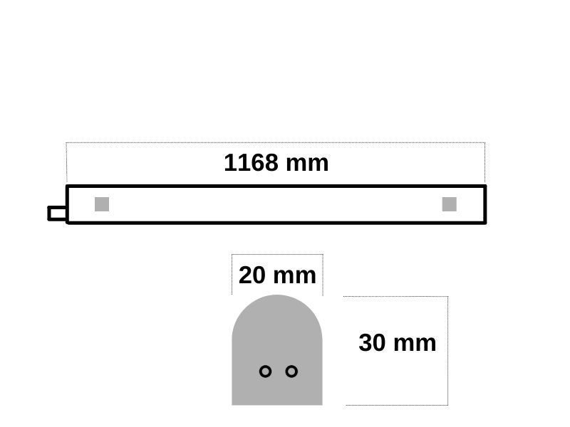 LAMPA STRELA SOLED 16W 6400K 1300lm 1168mm GRL4234-6