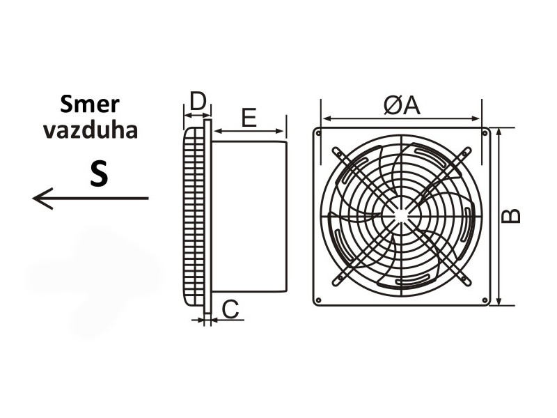 VENTILATOR ZIDNI FI300 90W MF300Z-25S MTG